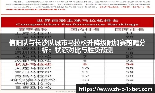 信阳队与长沙队城市马拉松升降级附加赛前瞻分析：状态对比与胜负预测